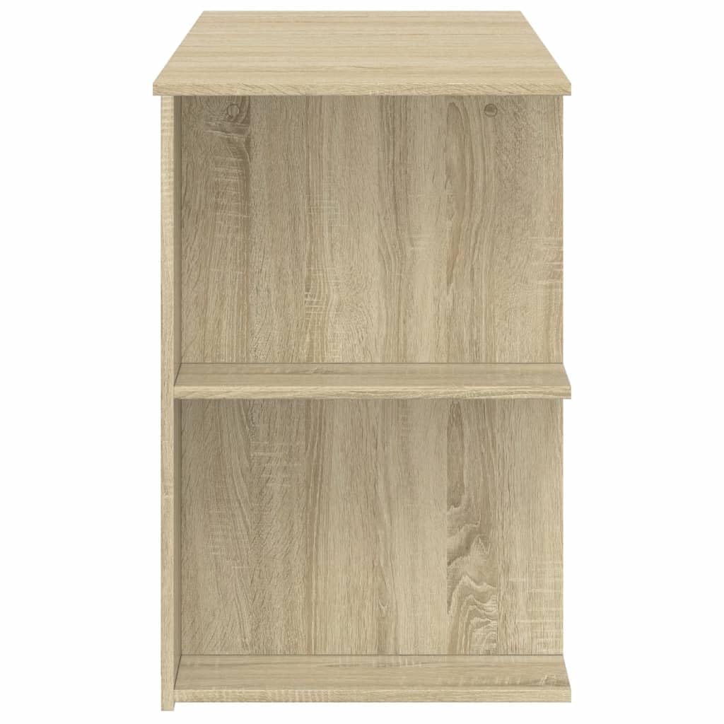 Scrivania Porta PC Rovere Sonoma 140x50x75 cm in Truciolato | Ideale per ufficio e studio, questo scrittoio offre un ampio piano di lavoro e vani per organizzare documenti.