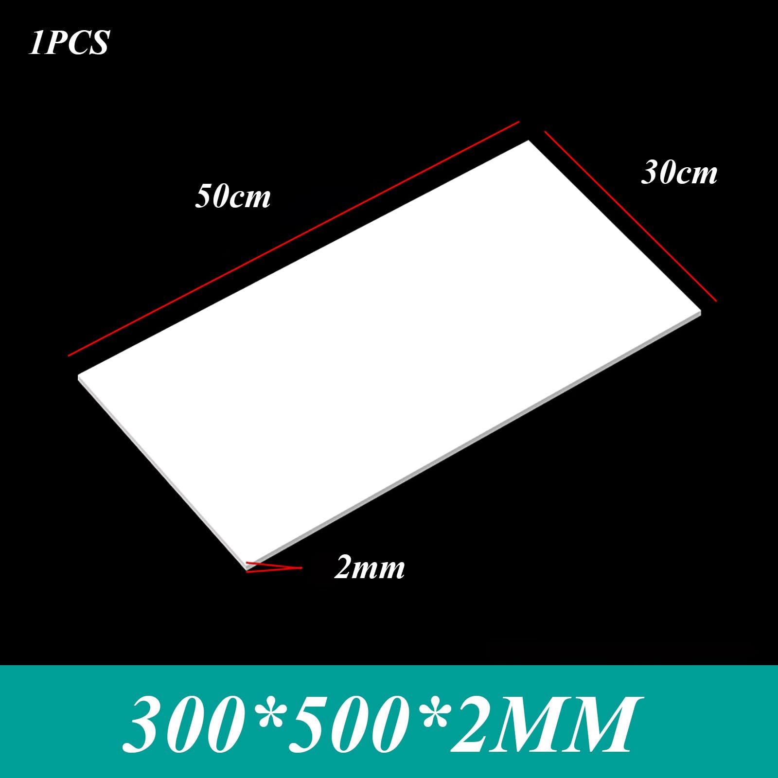 Sztywne arkusze plastikowe wielokrotnego użytku ABS do projektów rękodzielniczych DIY - termoformowalne, 300 x 500 mm, grubość 0,5/1/2 mm, 1/3 sztuk(2mmx1pcs)