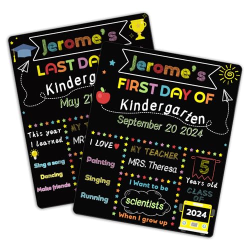 First & Last Day of School Chalkboard Sign, 10 x 12 Inch First Da...