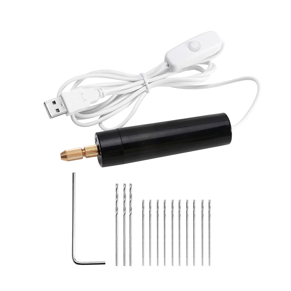 ART RANGER Mini Hand Drill for Arts and Crafts,Mini Electric Drill Set 0.7-1.2 mm Pin Vise Hand Drill with Drill Bits and Wrench DIY Jewelry Pendant Crafts Making-picture-35