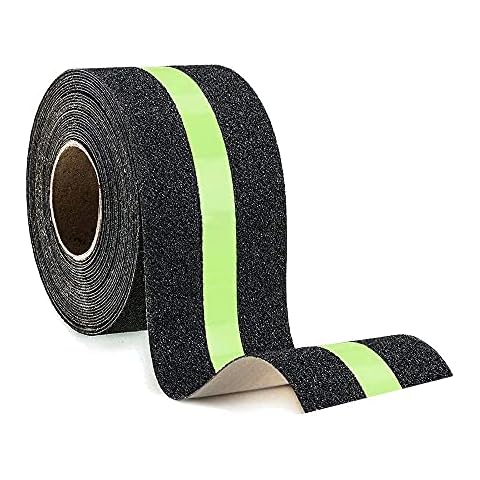 Meiyaa Anti Slip Tape, 2 Inchx16.5 FT Waterproof Safety Adhesive Grip Treads with Glow in the Dark Strip Adhesive Non Slip Strips for Indoor Stairs (1) Cover