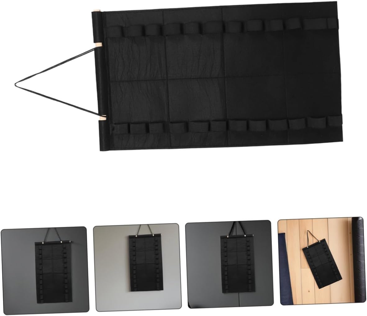 Taekwondo Martial Arts Belt Display Rack Wall Mount Holder 2pcs Black Felt Judo Karate Belt Organizer and Adults