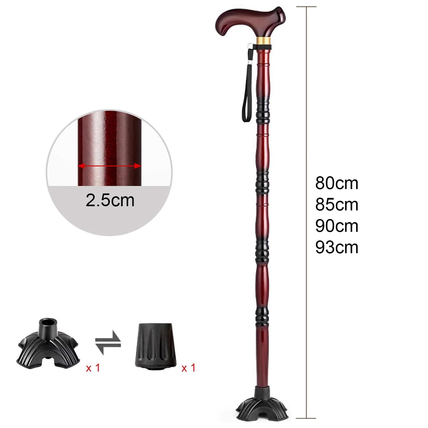 Gehstock für Senioren, ergonomischer Stützstock, Komfortgriff, handgefertigtes natürliches Massivholz für Männer und Frauen