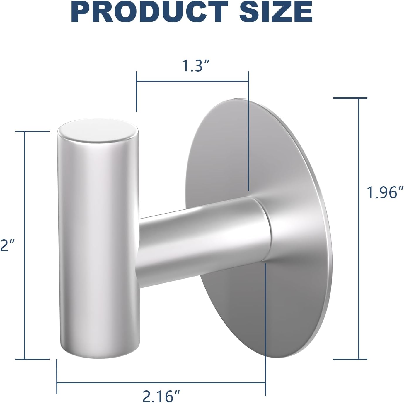 Adhesive Stainless Steel Hooks Without Nails Wall Hooks for Hanging Stick on Door or Wall Coat Hook for Bedroom Bathroom Kitchen Shower Hooks Hold Clothes Storage Wall Mount（2 Pack Silvery ）