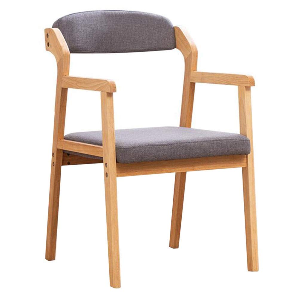 Esszimmerstühle Massivholzrahmen Armlehne Rückenlehnenstuhl Gepolstete Küche Lounge-Raum Wohnzimmer Einfach Zu Montieren,Grau 2.