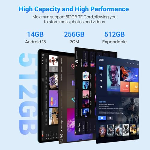 Image of Android 13 Tablet 11 inch Computer Tablets, Octa-Core Processor with 6+8GB RAM and 256GB ROM Storage, 2K IPS Touchscreen, WiFi, 18W Type-C Fast Charging, 7500mAh 13MP + 5MP Camera