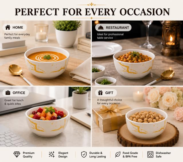 Image of Ariya 4.5 Inch Melamine Greek Bowls Pure Ivory Collection Set of 3