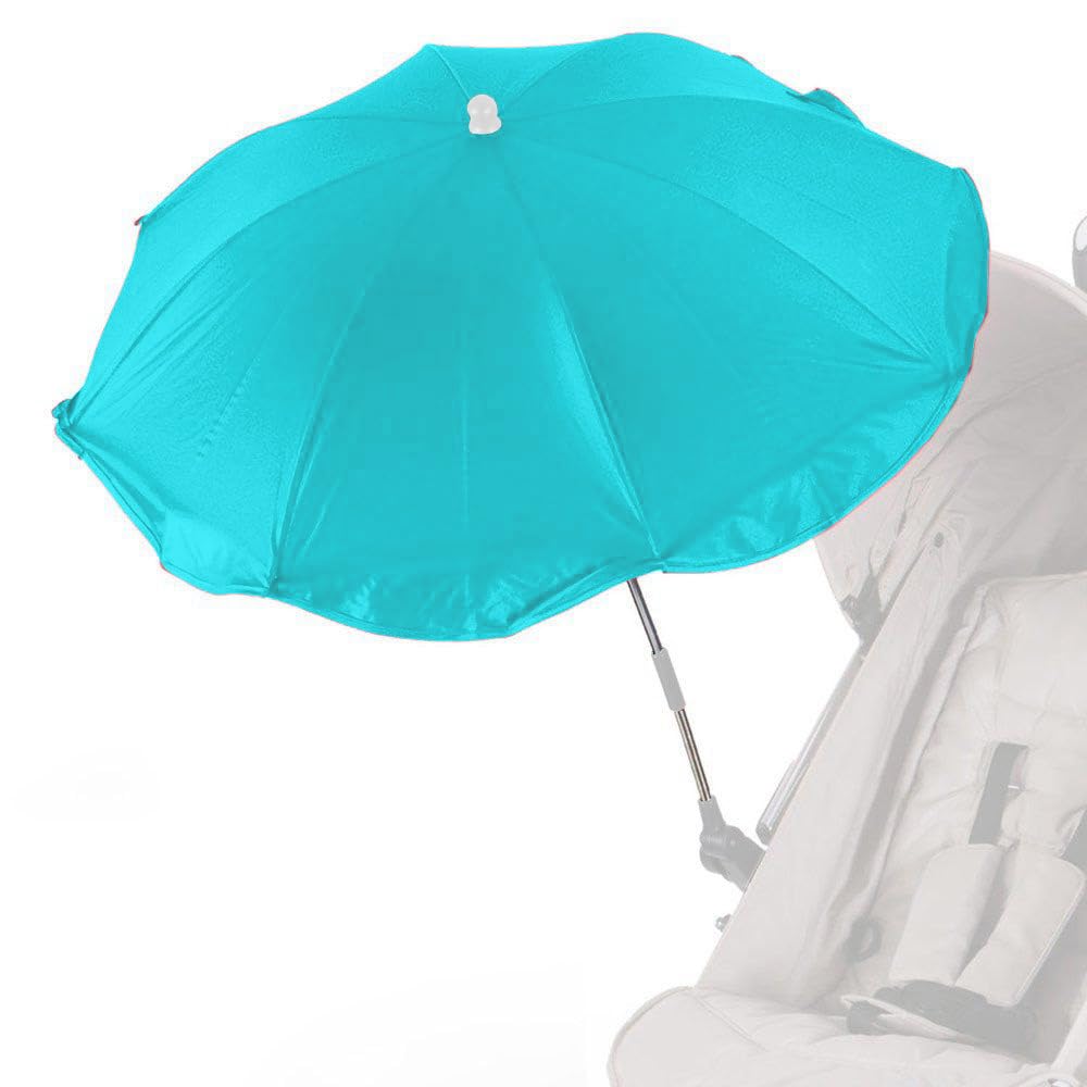 Vetrineinrete® Ombrellino per passeggino parasole ombrello Ø70 cm per carrozzina protezione dai raggi solari uv accessori per carrozzino verde acqua A29