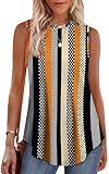 OFEEFAN Business Casual Outfits for Women Plus Size Plus Size Tank Tops for Women 3X Fashion Clothing Womens Summer Clothes 2025 Stripe Dot Print
