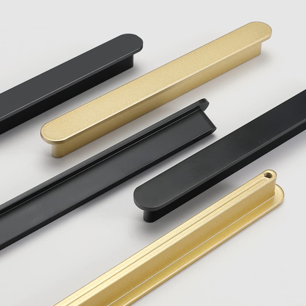 Manija del Cajón Negro, Tiradores para Cajones Modernos, Aluminio Sólido | Superficie Anodizada | Distancia Agujero: 96 - 960 mm Tiradores para Mueble, 2 piezas tiradores de armarios-600mm/23.6in