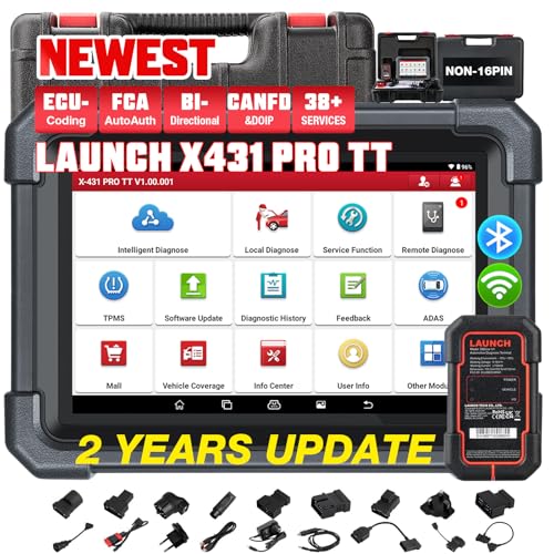 LAUNCH X431 Pro TT OBD2 Diagnosis Coche Multimarca Sistema Completo Bidireccional, ECU Codificación, ABS, Reinicio de Aceite, EPB, SAS, DPF, BMS, SRS, TPMS Escáner Diagnóstico LAUNCH X431 Pro TT OBD2 Diagnosis Coche Multimarca Sistema Completo Bidireccional, ECU Codificación, ABS, Reinicio de Aceite, EPB, SAS, DPF, BMS, SRS, TPMS Escáner Diagnóstico