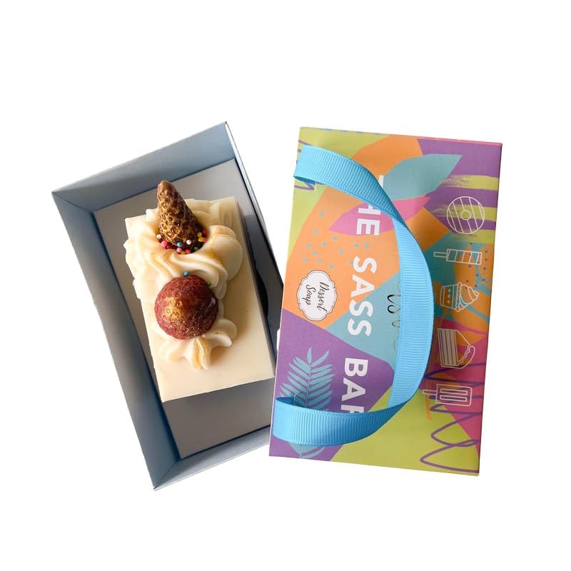 Handmade Soaps - Rainbow Ice Cream Loaf. Deep Cleansing, Exfoliating & Moisturizing | Gift Box for all Occasions | Natural Ingredient Vegan Plant-Based Bathing for Healthy Soft Skin