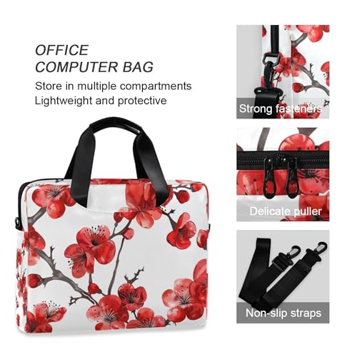 Bolsa Maletín para Laptop con Estampado Flores Roja 13-15.6" miniatura 5