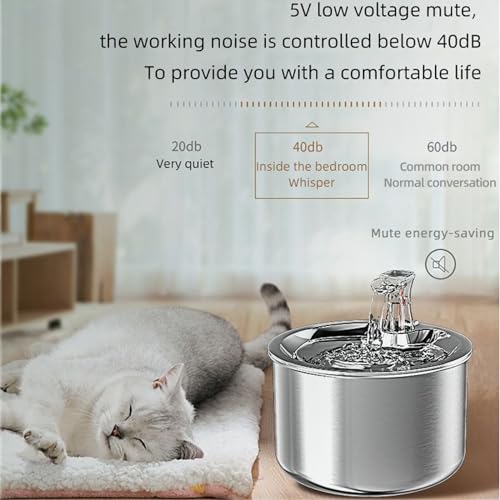 Fuente de agua automática para gato de acero inoxidable 2 L miniatura 6