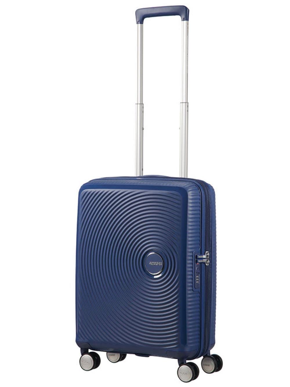 American Tourister Soundbox - Spinner S Expandible Maleta de Cabina, 55 cm, 35.5/41 L, Azul (Midnight Navy)