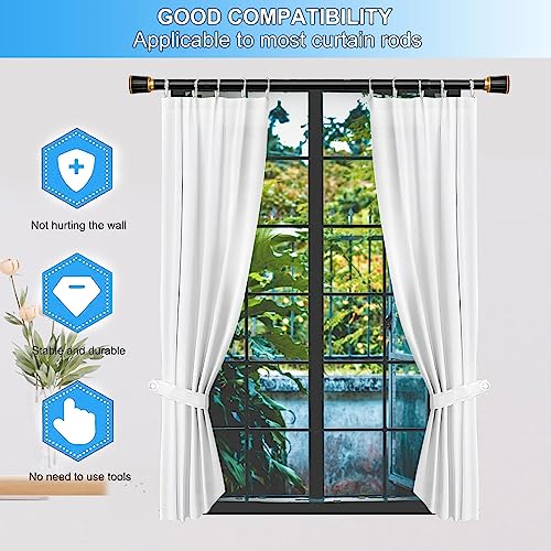 Plerile Ausziehbare Gardinenstange 0,4 M - 5 M, Teleskopstange Ohne Bohren, Schlafzimmer und Wohnzimmer (Color: Weiß, Si