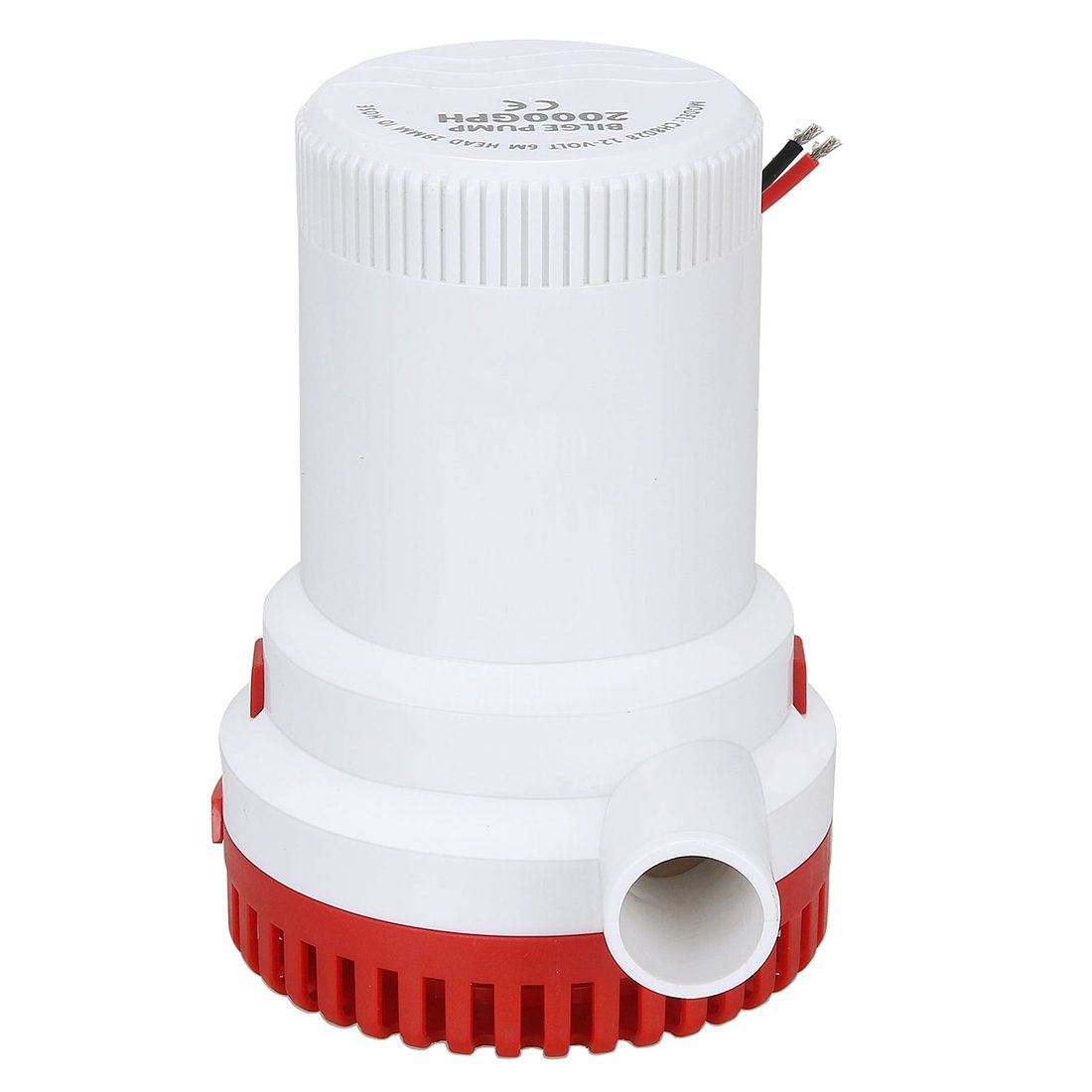 Pompa di sentina per acqua di mare, 2000 GPH, 12 V, per caravan, pesca, mare, rosso