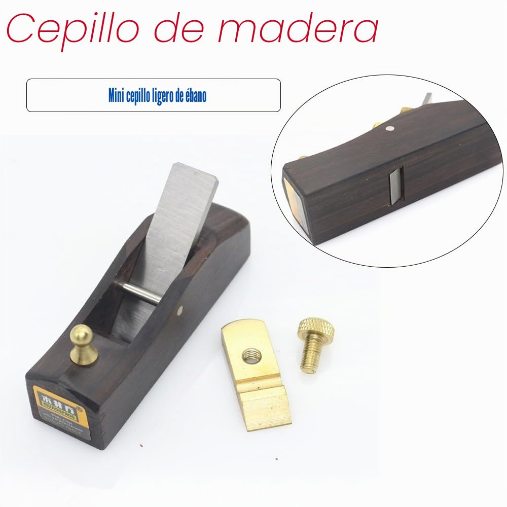 Mini cepillo de madera de ébano, cepillo de mano de bricolaje, cepillo de madera, herramientas para carpintería, carpintería, artesanos, etc