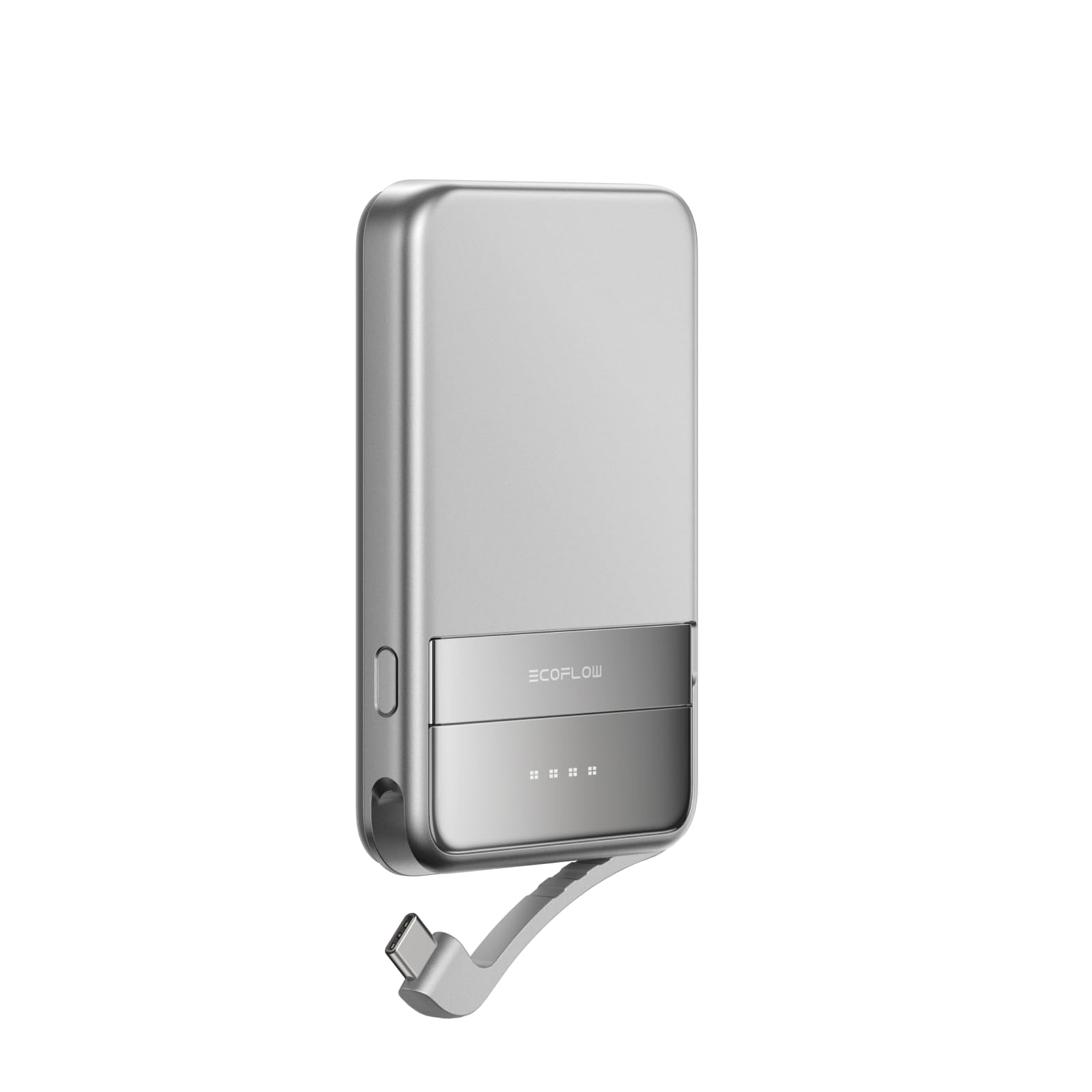EF ECOFLOW Qi2 Magsafe Powerbank 5000mAh 30W mit USB-C-Kabel, Magnetische Power Bank Kabelloses Tragbares Ladegerät, kompatibel für iPhone 17/16/15/14/13/12 Series, Silber