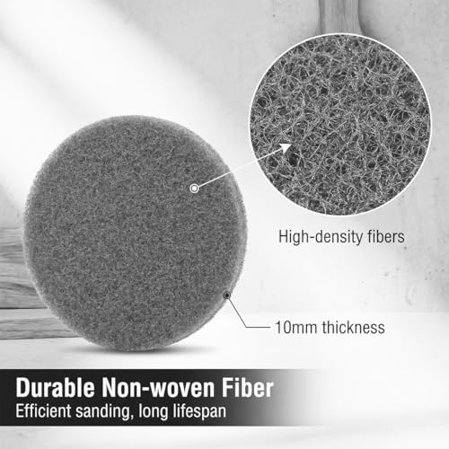Image of 20 Pcs 4 inch Drill Brush Scrubber Scouring Pads | 800 Grit, Hook & Loop Power Scrubber Scour for Rotary Tools, Random Orbital Sander (Grey)