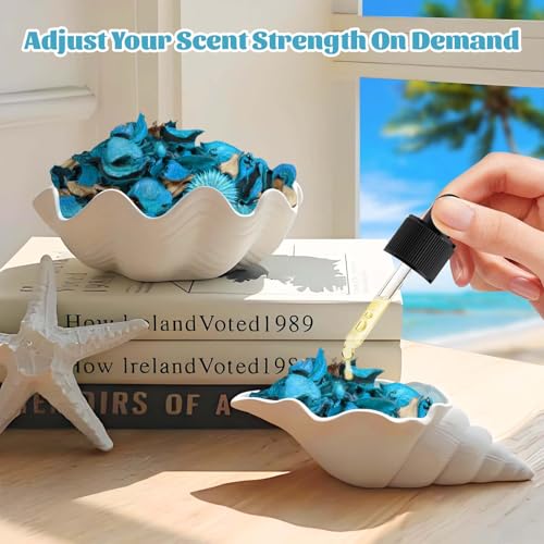 Natürliches Potpourri Ozean Duft mit 10ml Ätherischem Öl - 240g Trockenblumen Mix für Raumduft 2er Pack Natürliche Duftschale Langanhaltende Duftschale für Badezimmer Schlafzimmer Wohnzimmer