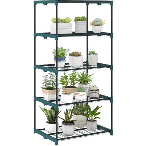 Outsunny Étagère à fleurs en acier 5 niveaux intérieur et extérieur, support de plantes,...