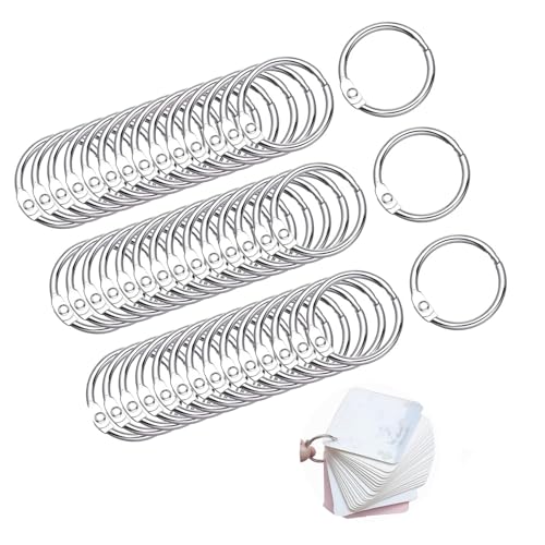 100 Anneaux De Reliure Métal Argenté 20 Mm – Pour Fiches, Cahiers, Porte-clés | Lot économique Pour Organisation