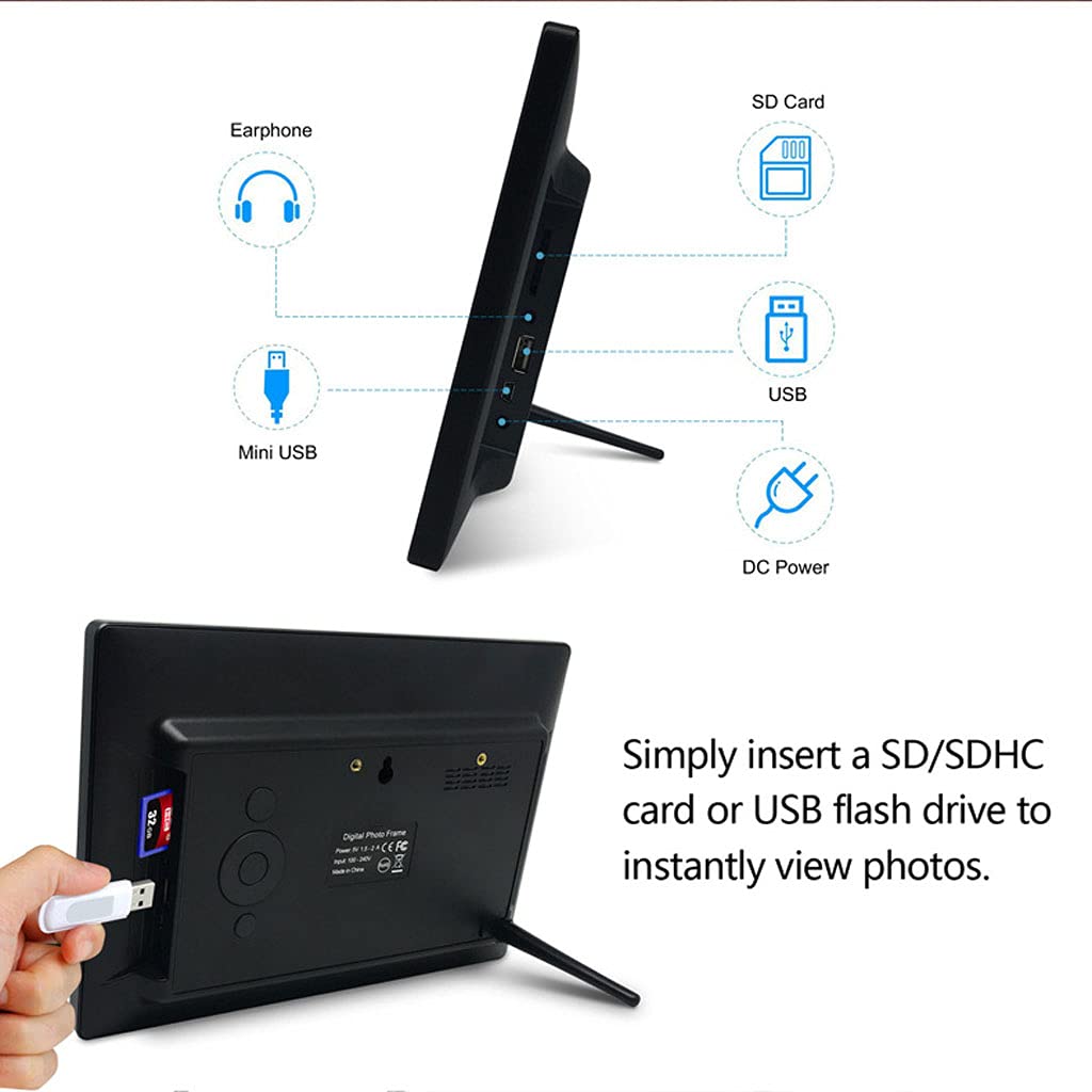 Marco De Fotos Digital WiFi 10.1 Pulgadas IPS Pantalla Táctil Pantalla HD, Almacenamiento De 16 GB, Rotación Automática, Compartir Fotos A Través De La Aplicación, Correo Electrónico, Nube, con Ranu