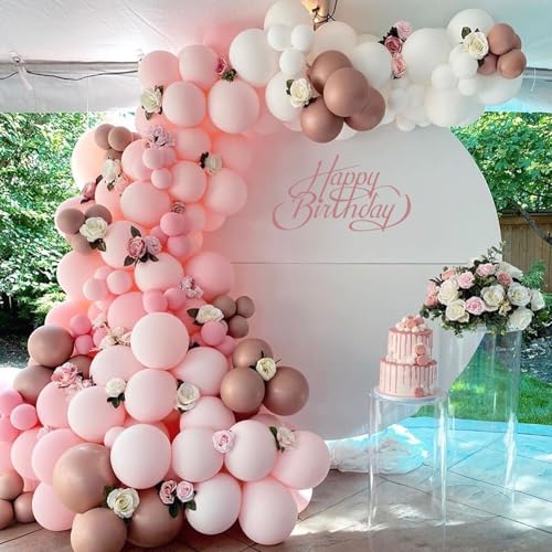 Image of Light Pink Balloons 12 inch, Pastel Pink Latex 50pcs Party Balloons | Graduation, Bridal Shower, Baby Shower, Gender Reveal, Birthday Party Decorations