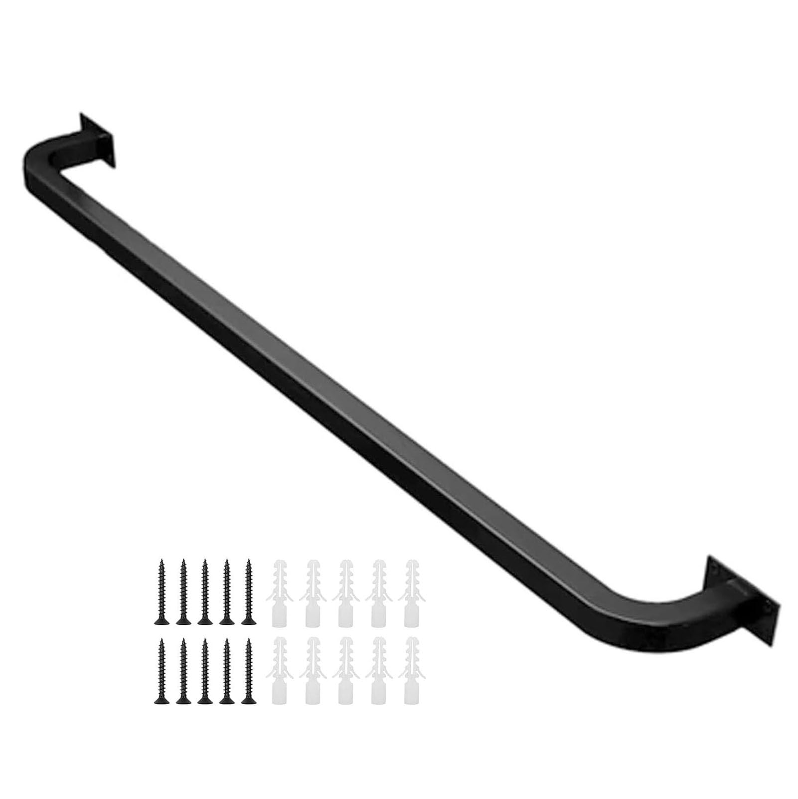 Rampe en métal noir pour décoration murale et protection d'escalier de 19 pieds