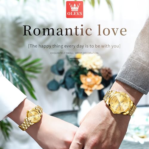 Image of OLEVS Womens Wrist Watches Ladies Female Leather Band Brown Fashion Gold Waterproof Casual Stainless Steel Quartz Gift