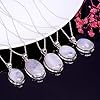 GEMKORA Natural Real Moonstone Crystals Bezel Oval Pendant Necklace, Polished Birthstone, Healing Cabochon Gemstone, Birthday, Christmas Day Gift Jewelry, 925 Sterling Silver Jewellery 18 inch #3