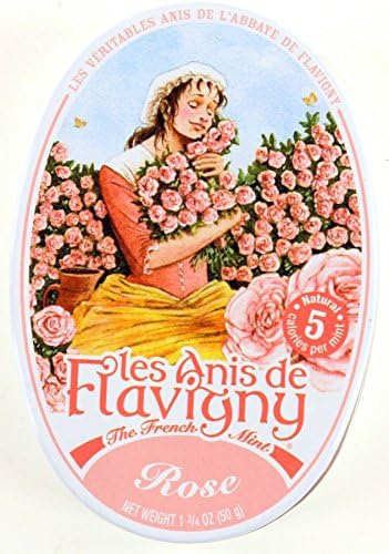 French Mints Candy – Rose Flavor Hard Candy, Natural Gourmet Sweets in Classic Tin, 50g (1.75 oz) Each (Pack of 4)