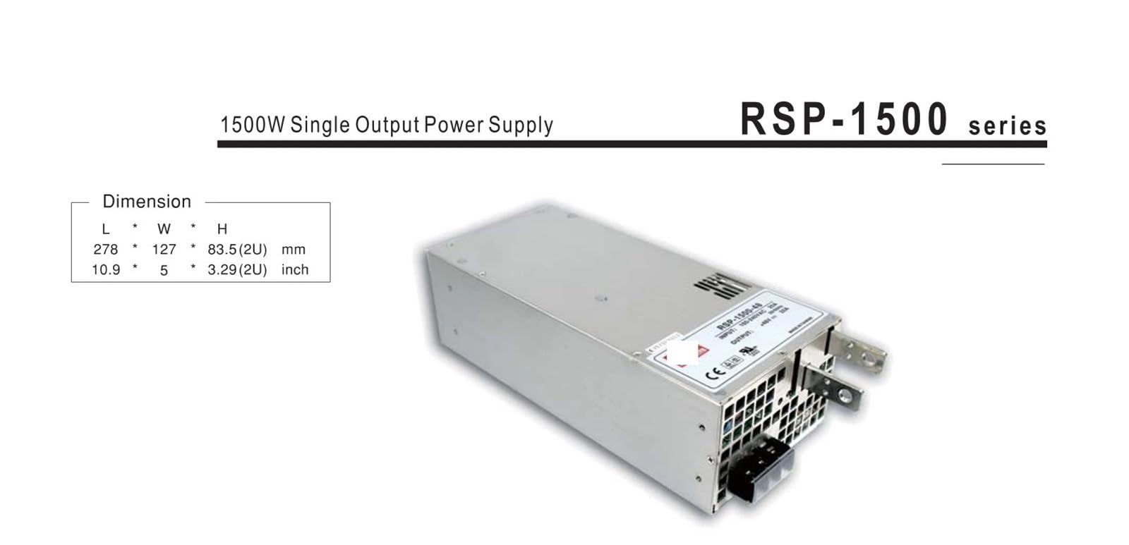 Fuente de alimentación salida única 1500 W RSP-1500-12 con PFC y voltaje ajustable. Se puede conectar en paralelo la fuente,Fiabilidad