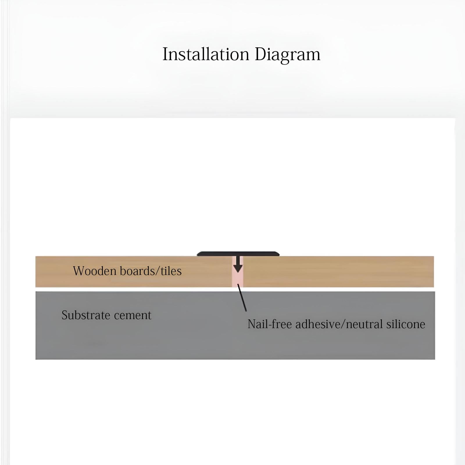 Perfil de transición de aluminio, protección de borde en T para transiciones de madera a azulejos, tira de transición de suelo de 90 cm, 3 piezas