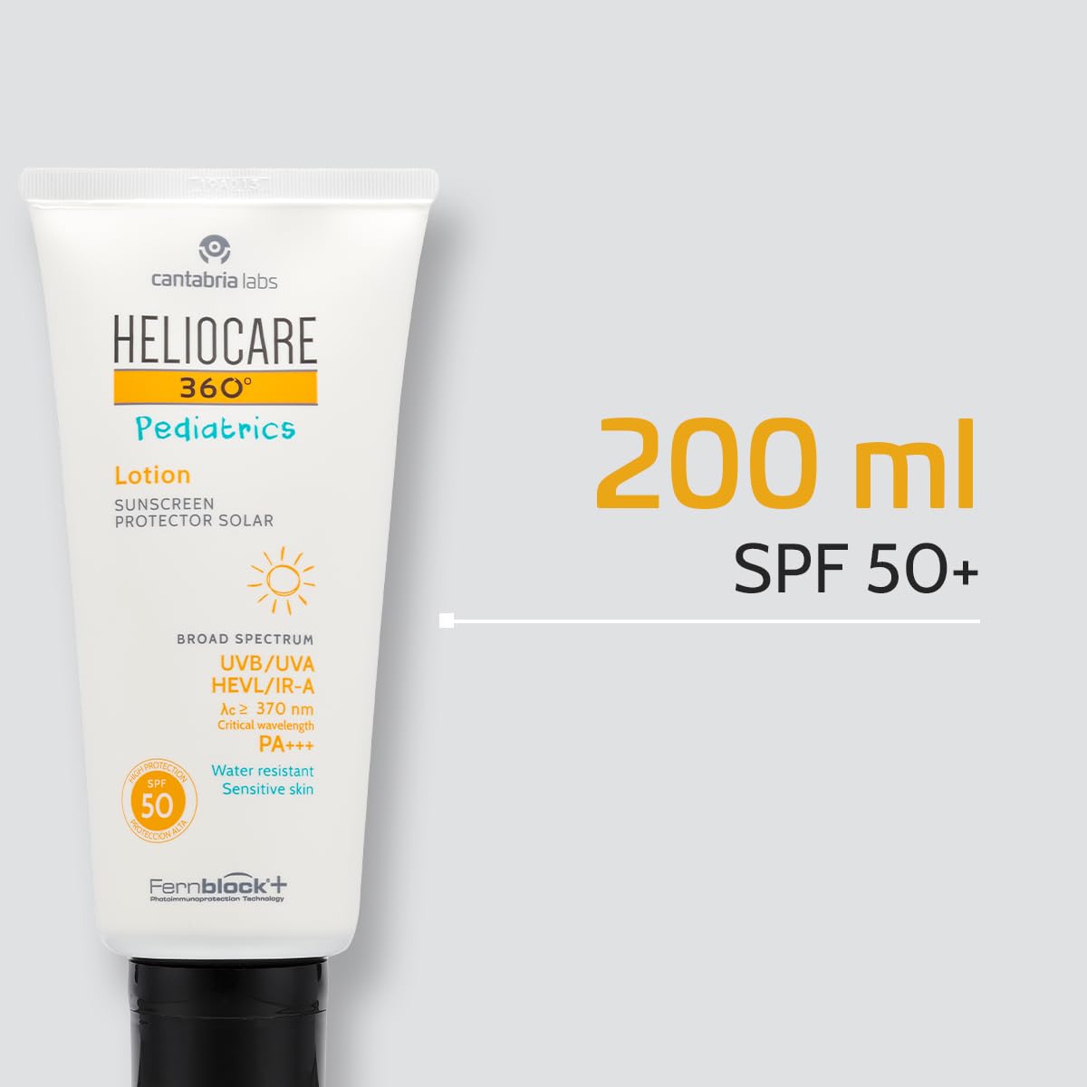 Cantabria Labs - Heliocare 360º Pediatrics Lotion SPF 50 - Loción Fotoprotectora para Niños - Textura Ligera - Protección Avanzada - Resistente al Agua