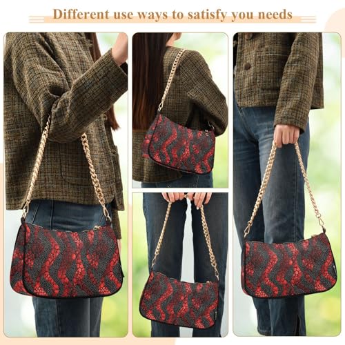 Sac à main tendance en cuir de serpent pourpre avec texture riche
