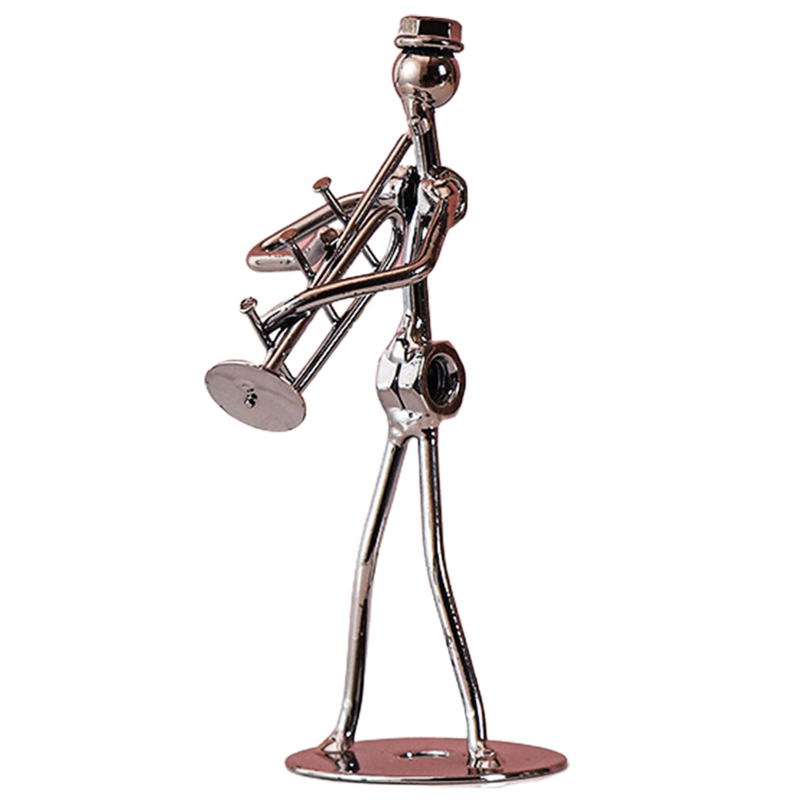 Luojuny Art Musician Creative Music Band Crafts, Decorative Ornament Collectible Figurine, Man Handicraft Decoration Iron Statue/Figurine for Home Desk Decor Birthday Library Office Gifts Trumpet