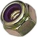 Steel Lock Nut, Zinc Yellow-Chromate Plated Finish, Grade 8, Right Hand Threads, Nylon Insert, 1"-8 Threads, 1.615" Width Across Flats