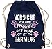 Shirtracer Geschenk für Hundebesitzer - Vorsicht vor dem Frauchen der Hund ist harmlos - Grunge/Vintage - Weiß - Unisize - Navy Blau - Vintage - WM110 - Turnbeutel und Stoffbeutel aus Baumwolle
