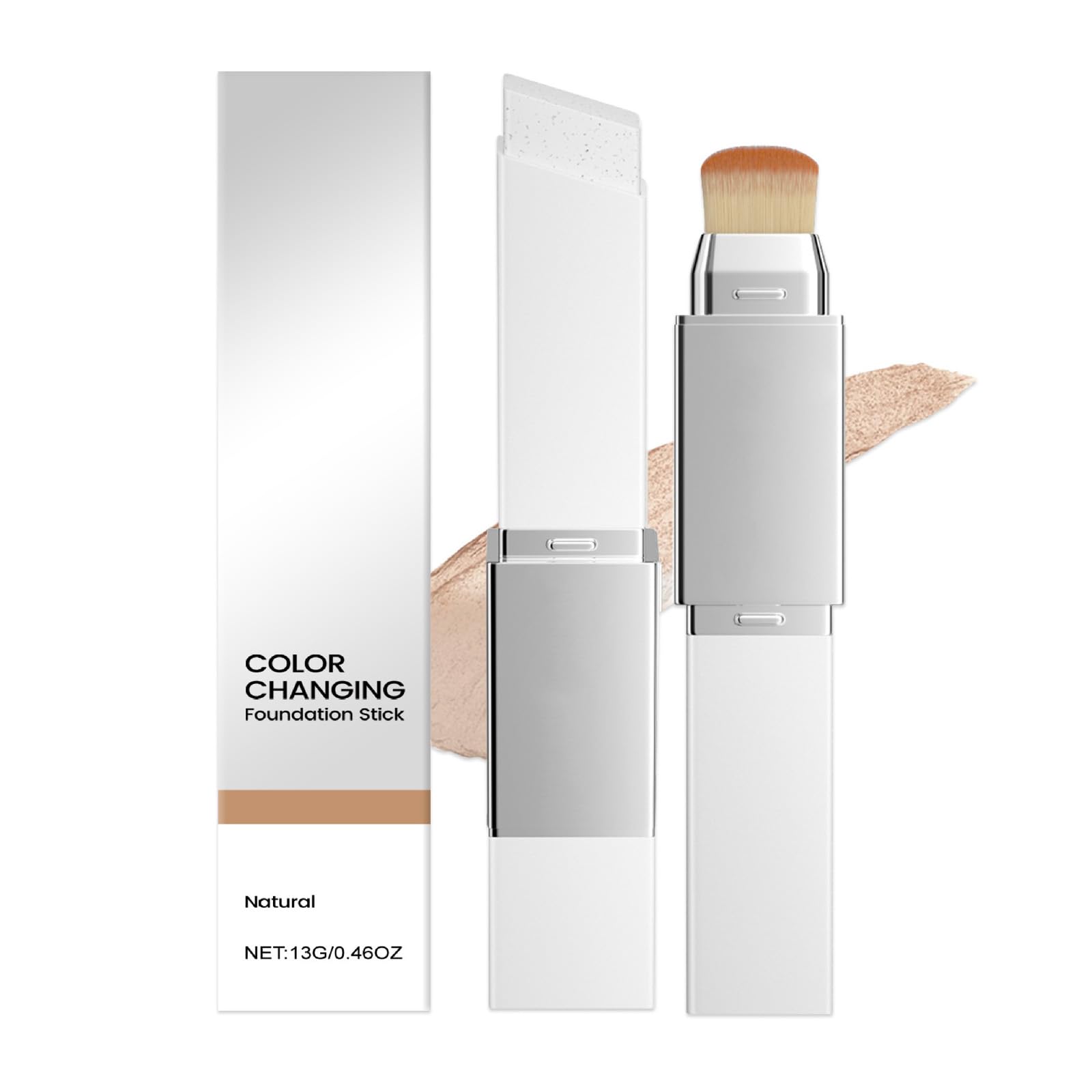 Blanc Cover Cream Stick - Korean Color Changing Foundation Stick V - Dual-Ended with Detachable Brush Medium to