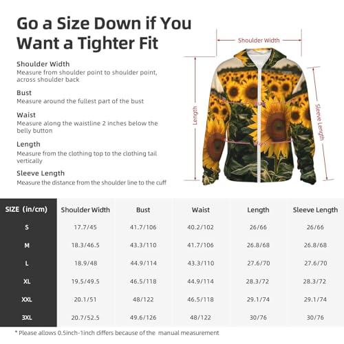 UPF 50+ Sun Protection Hoodie Long Sleeve Beautiful Sunflower Sun Shirt Rash Guard Fishing Shirts for Men2