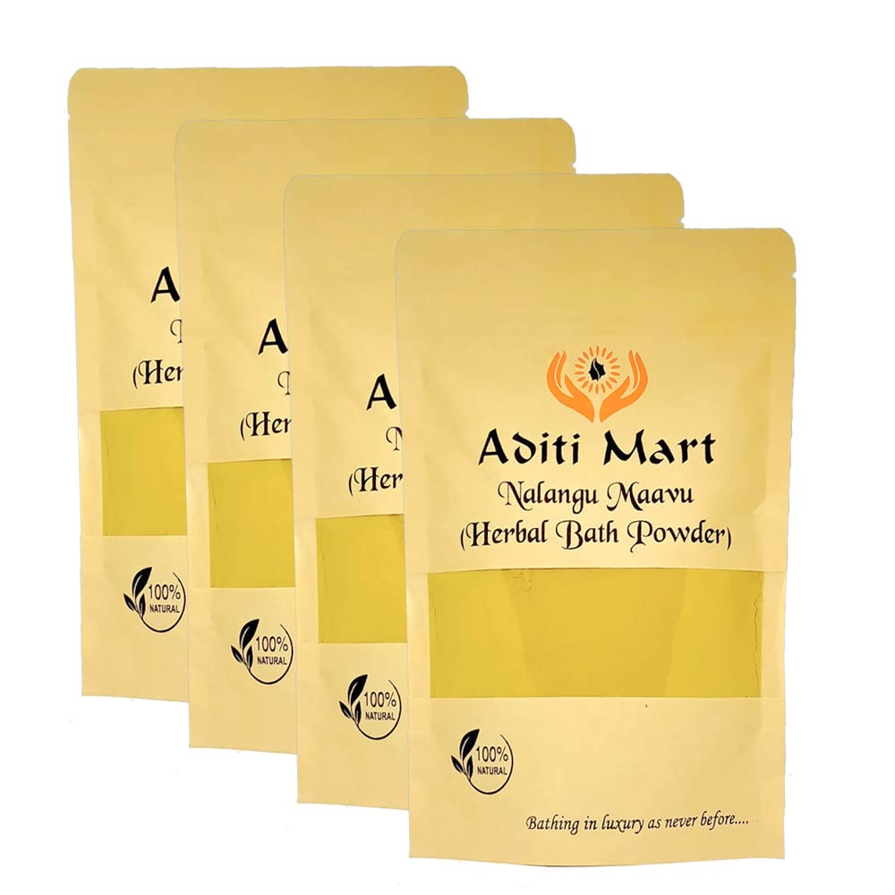 Aditi mart Organic Nalangu Maavu/Ubtan herbal Face Pack/Bath Powder/Sunnipindi/for Babies, Women(227 gms X 4 packs)