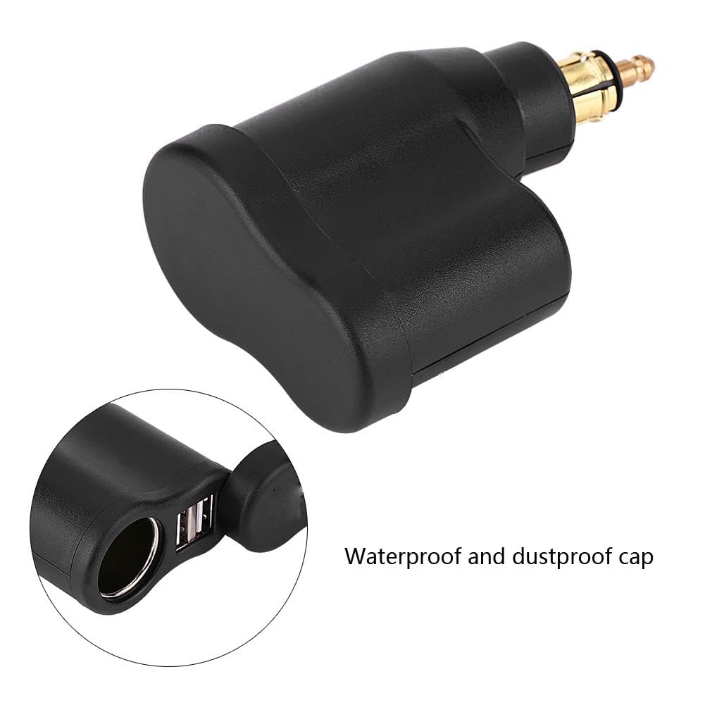 Nikou Caricabatterie per moto Adattatore di alimentazione Accendisigari 12-24V 3.3A Compatibile con spina DIN Hella