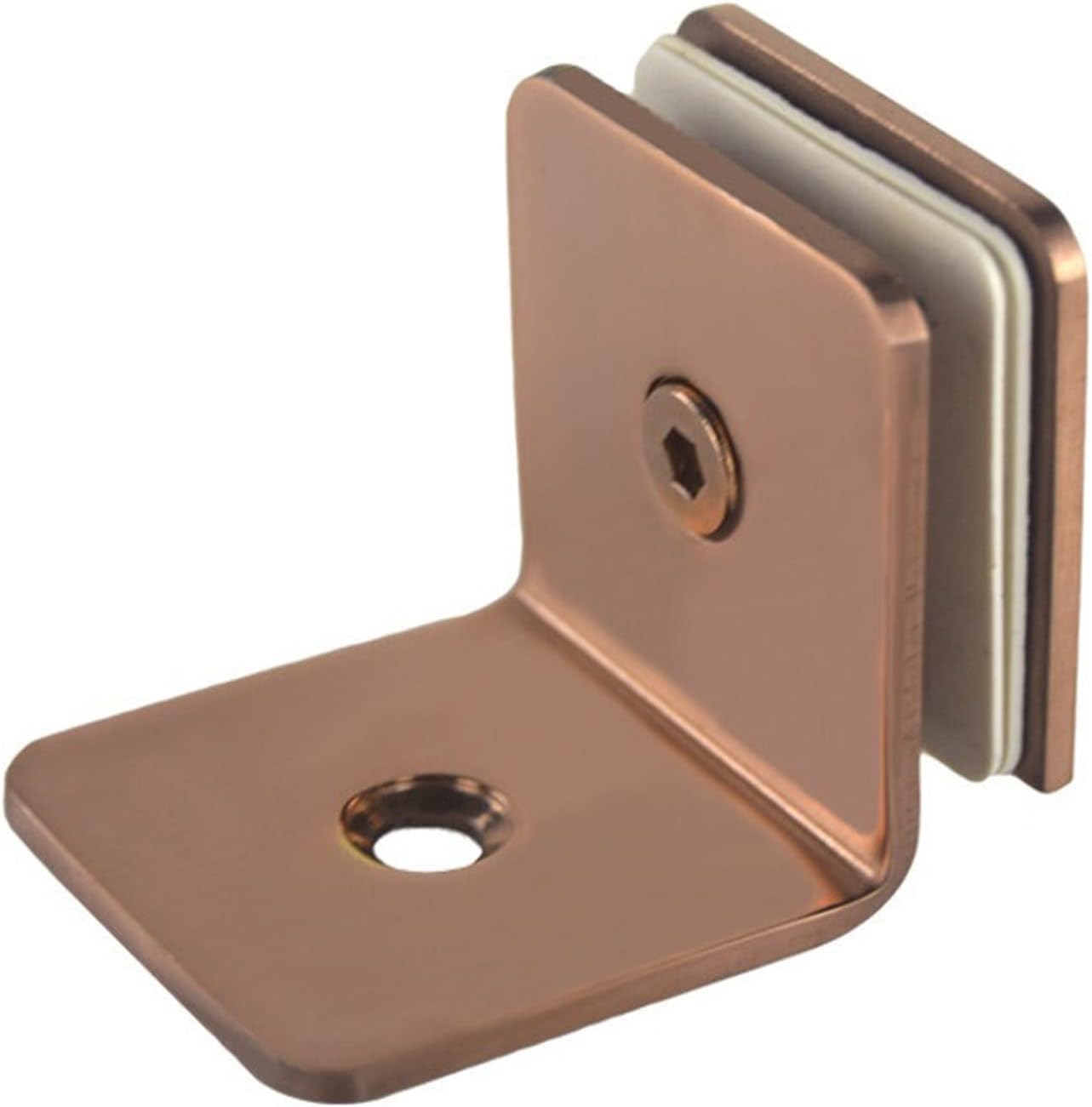 Jfgctyhxy One Color Glass Door Hinges, Bathroom Clamp,Stainless Steel 304 Rose Gold Glass Fixed Clip, Door Code Corner