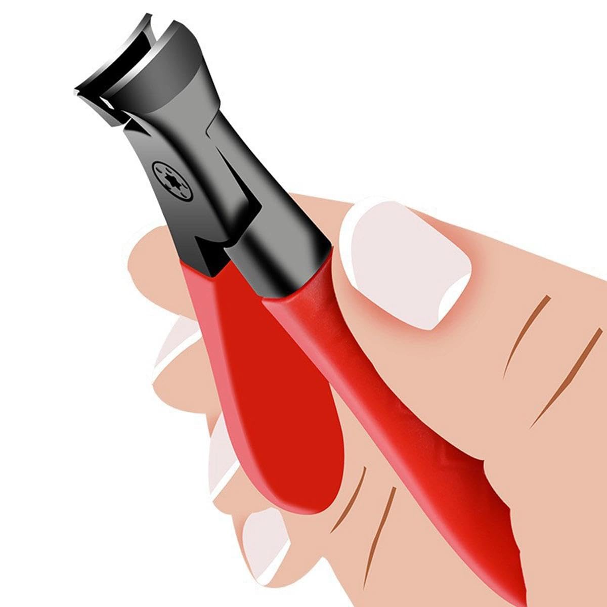 1pc Red Splash Proof Nail Clippers Thick And Hard Toenail Special Stainless Steel Wide Mouth Nail Clipper Tool