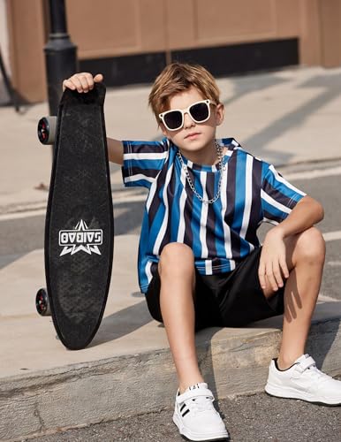 Image of Arshiner Boys Drop Shoulder T-Shirt & Drawstring Waist Shorts Summer Casual Outfits (5-12 Years)