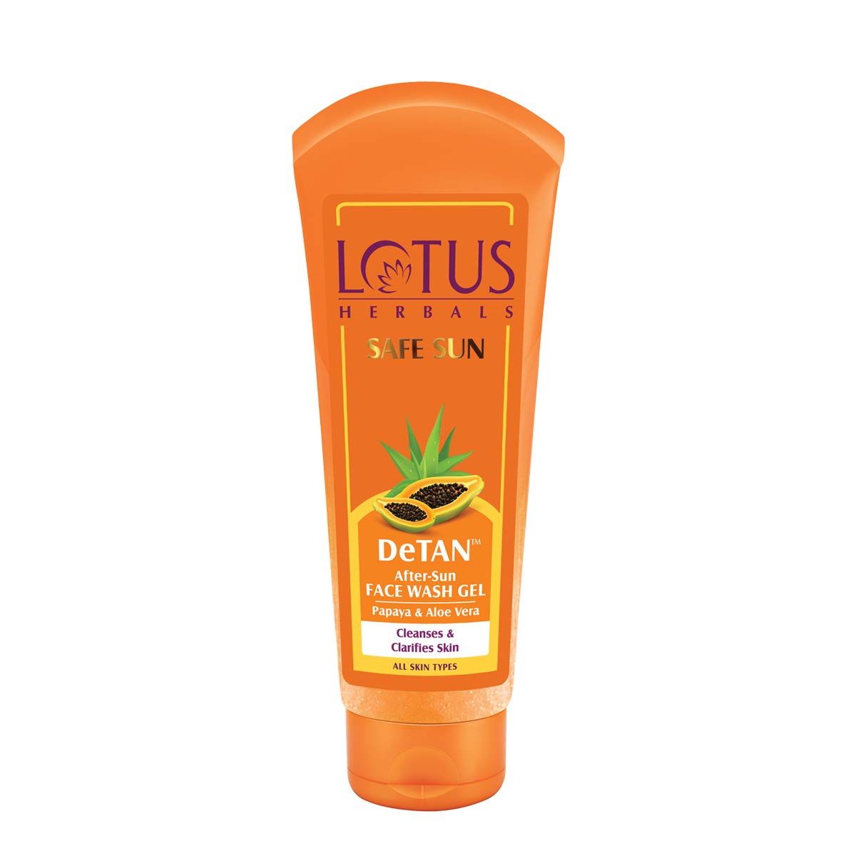 Lotus Herbals Safe Sun DeTAN AfterSun Face Wash Gel Papaya & Aloe Vera All Skin Types