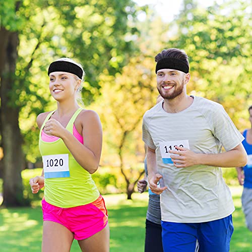 Image of Bememo 12 Pcs Sweatbands Sport Headbands for Men & Women Basketball Headband Sport Competitions Sweat Headbands Running Terry Cloth Moisture Wicking for Yoga,Tennis,Gym,Exercise