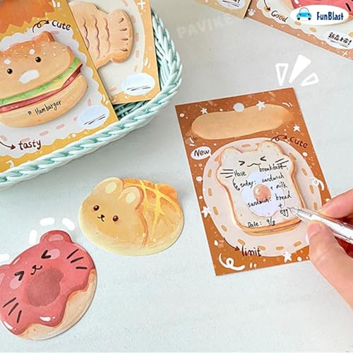 Image of FunBlast Sweet Paws Sticky Notes, 6 Sheets - 180 Sticky Notes, Sticky Pad for Study, Point It Marker Stationery Items, Self-Adhesive Memo Pad, Planners and Memo Sticker (Multicolor)
